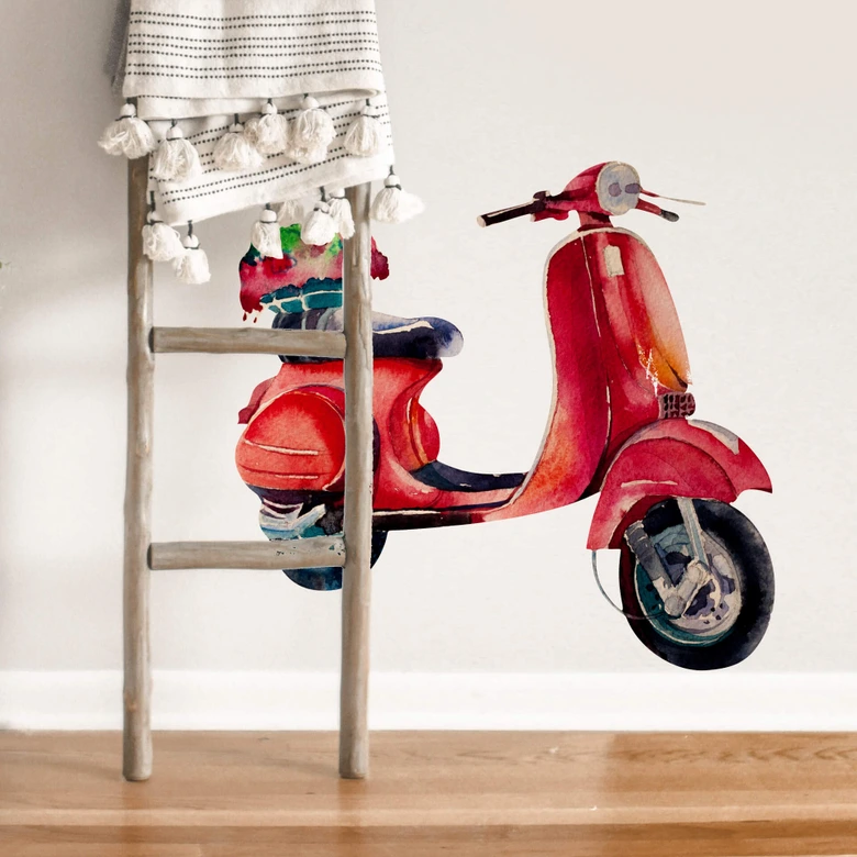 Wandtattoo Kvilis - Rote Vespa 