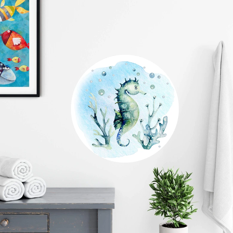 Sticker mural Kvilis - Hippocampes en solitaire 