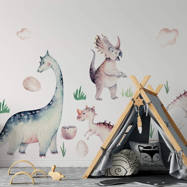 Sticker mural Kvilis - Le monde des dinosaures (19 pièces) 