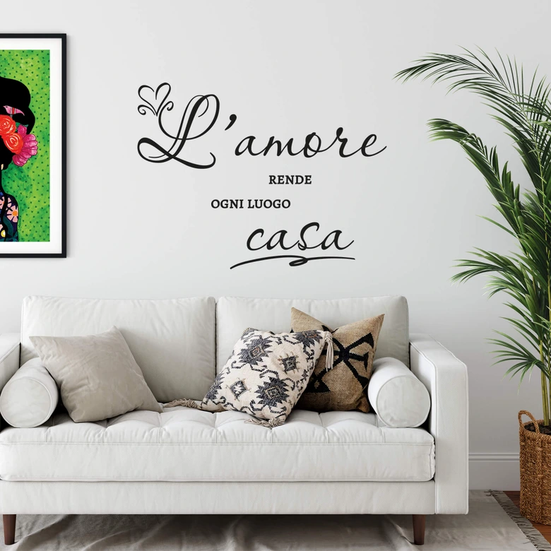 Muursticker L'amore rende ogni luogo casa 