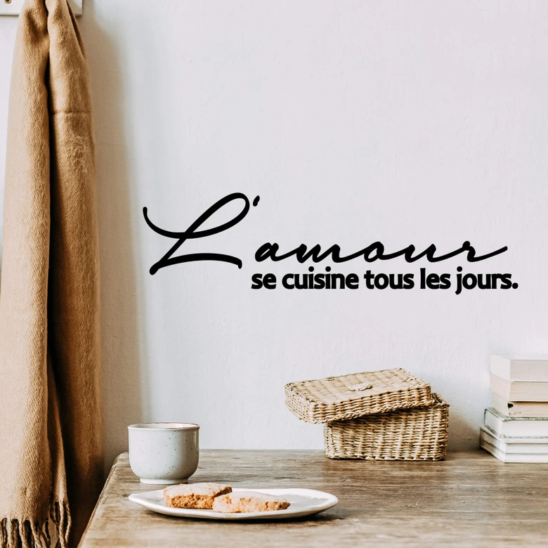Wandtattoo L'amour se cuisine tous les jours 