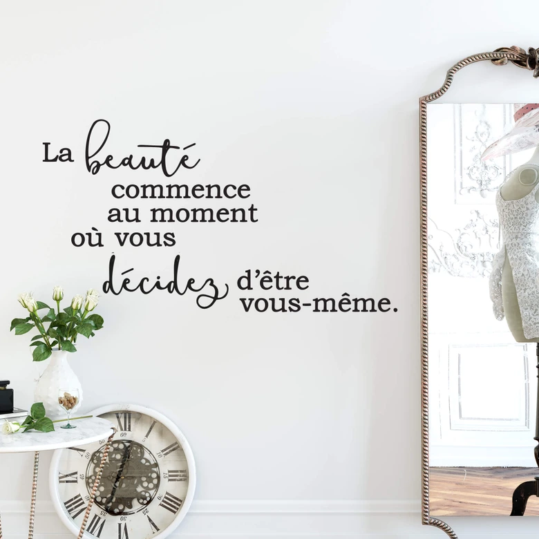 Wandtattoo La beauté commence 