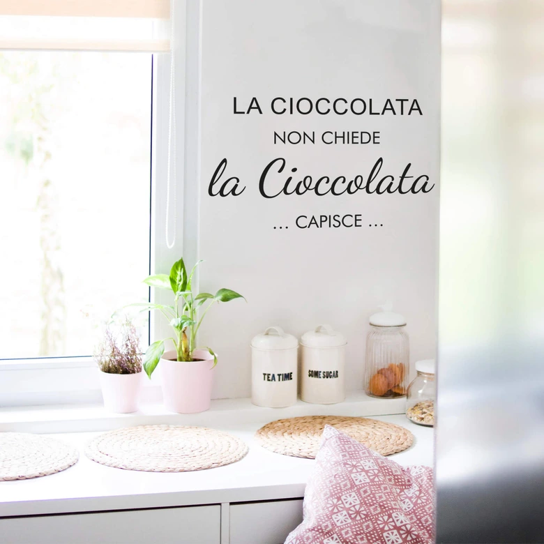 Wandtattoo La cioccolata non chiede... 