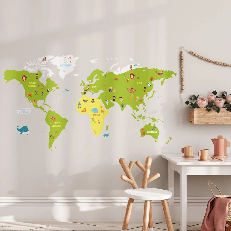 Wall sticker World Map for Kids 