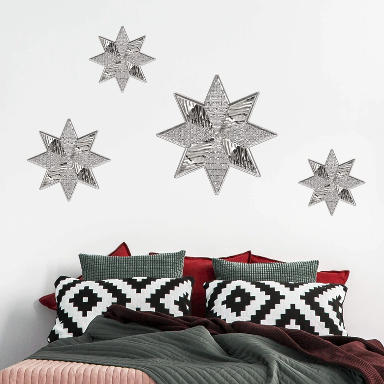 Muursticker Metallic Ster Zilver 