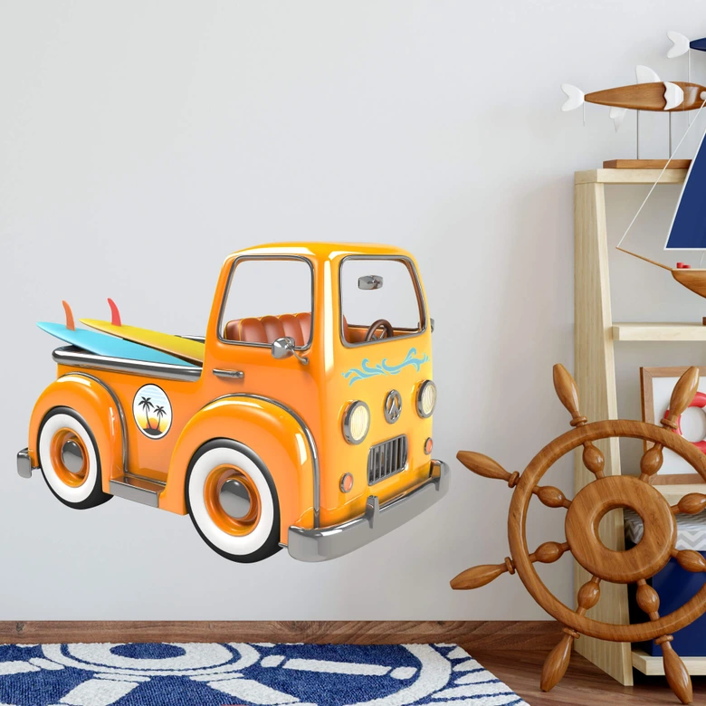 Muursticker Agullo – Beach Car 