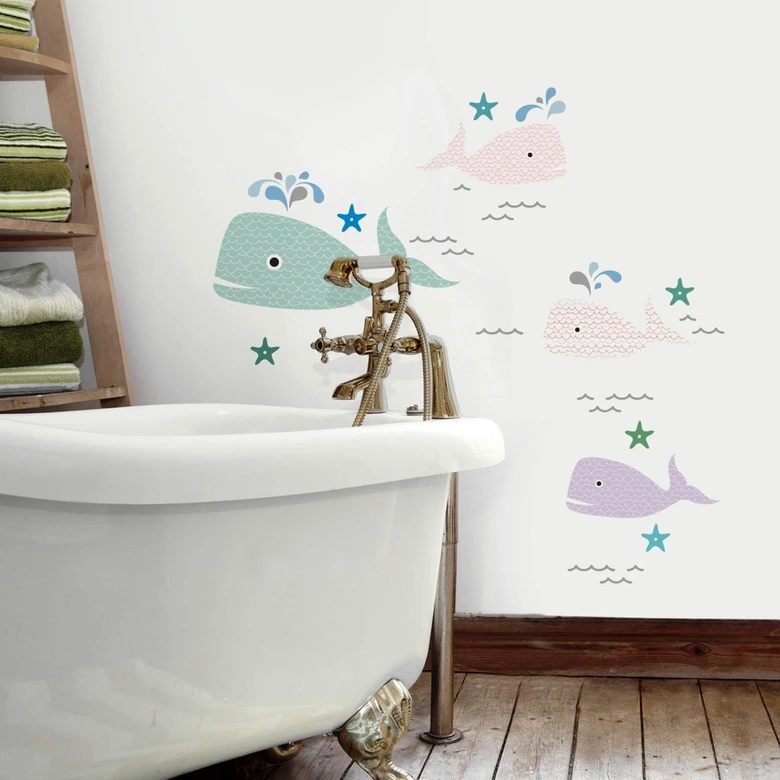 Sticker mural - Set baleine 