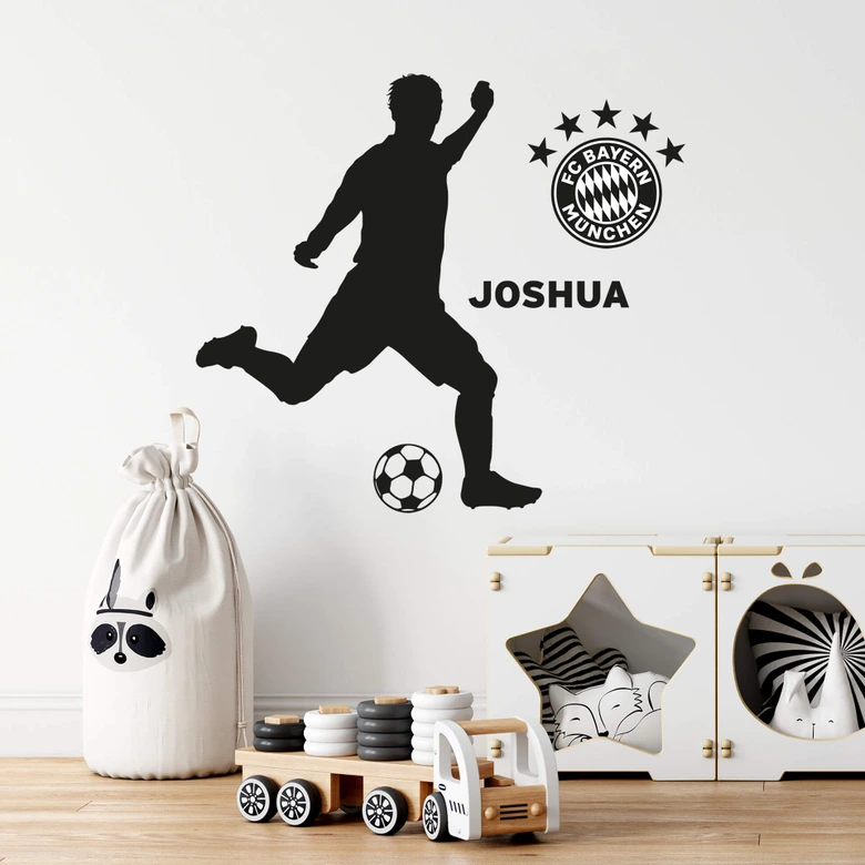 Wandtattoo + Name FCB Fußballer 02 