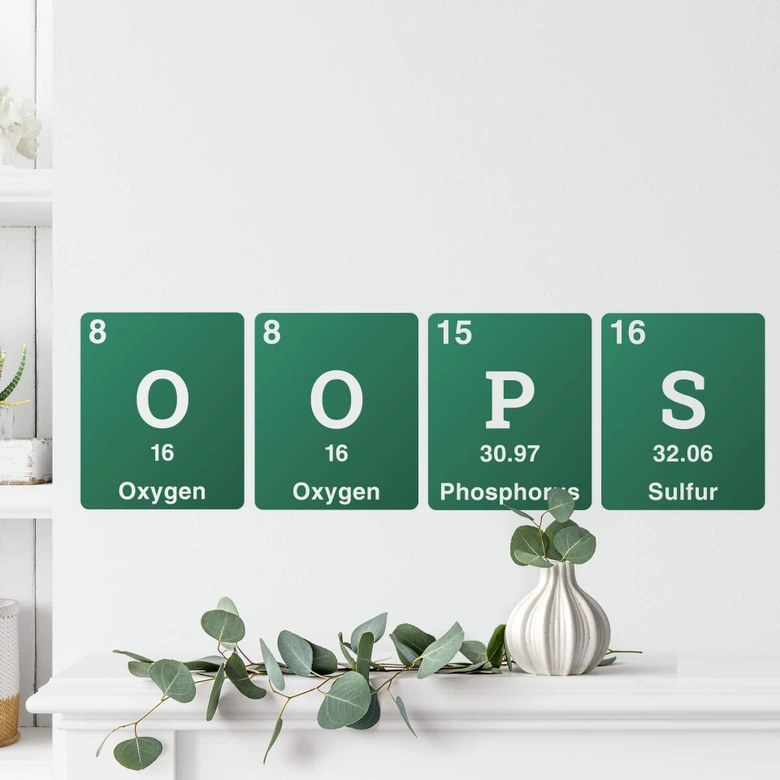 Wandtattoo Oops - Wort aus dem Periodensystem 
