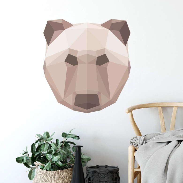 Wandtattoo Polygon - Bärenkopf 