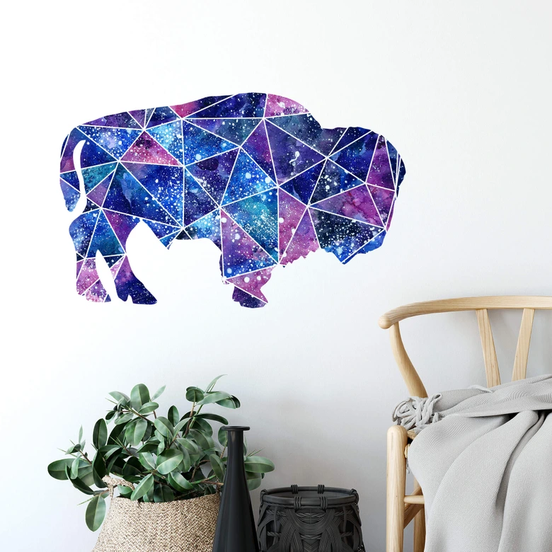 Wandtattoo Polygon Galaxie Bison 