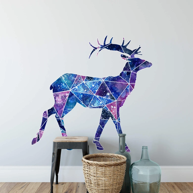 Wandtattoo Polygon Galaxie Hirsch 