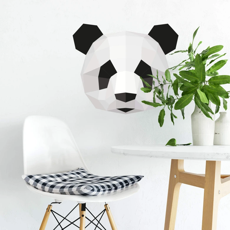 Sticker mural - Tête de panda - Géométrique 