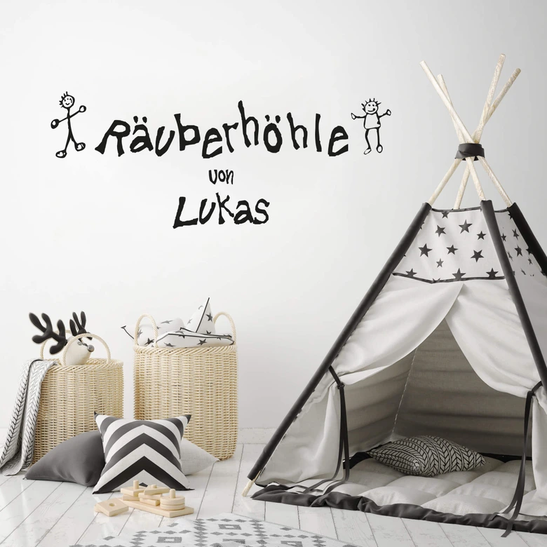 Wandtattoo + Name Räuberhöhle 