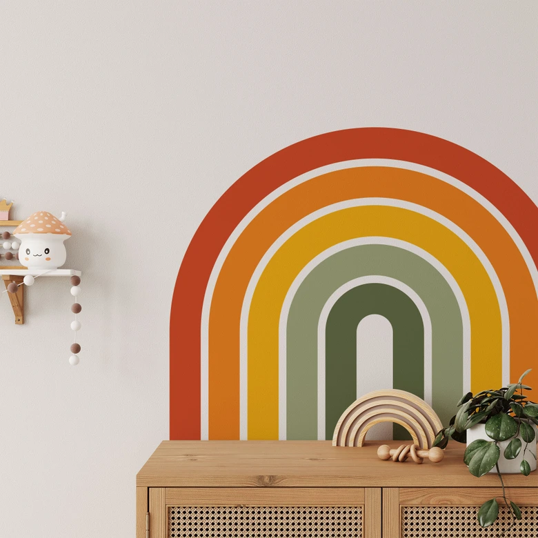 Retro regnbue Wallsticker 