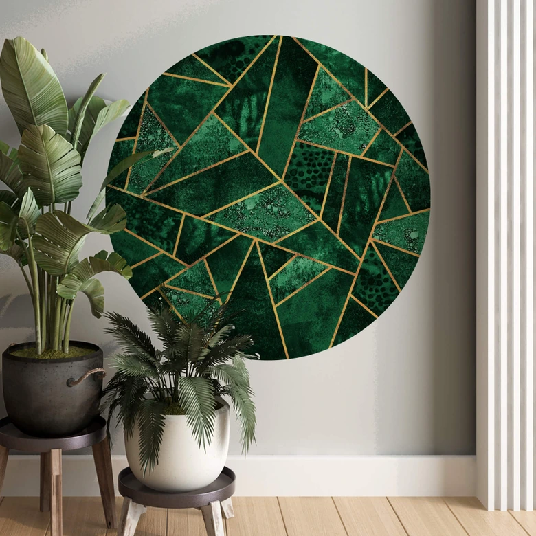 Muursticker Fredriksson Rond - Green Emeralds 