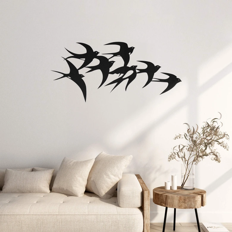 Wandtattoo Schwalbenschwarm 