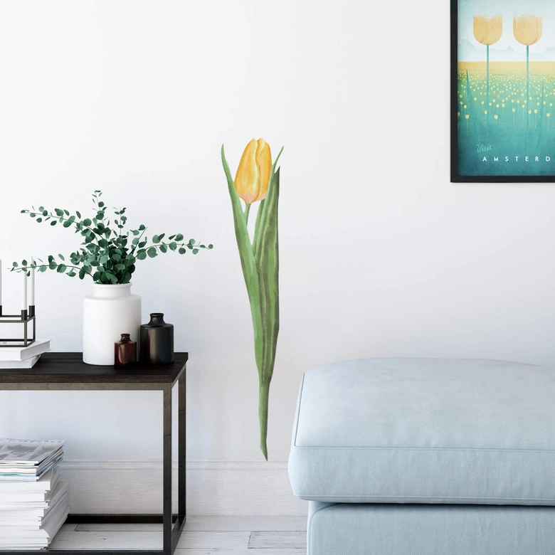Wandtattoo Tulpe gelb Watercolor 