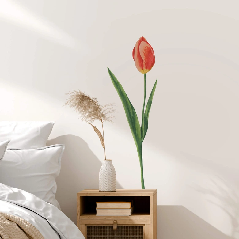 Wandtattoo Rote Tulpe - Watercolor 