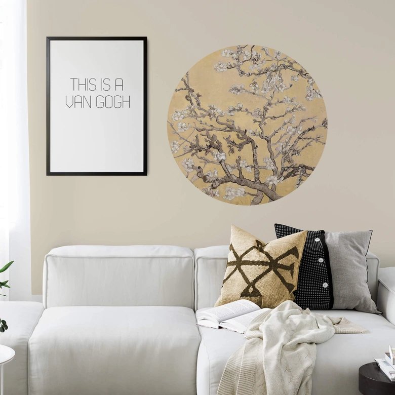 Wandtattoo van Gogh - Mandelblüte Creme - Rund 