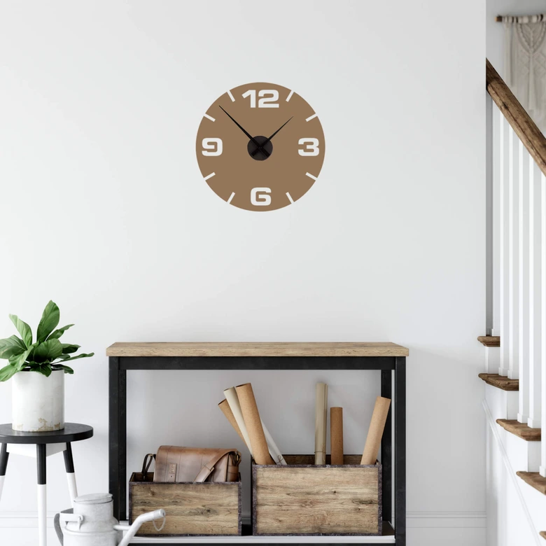 Wandtattoo Modern + Wanduhr - Ø 44 cm 