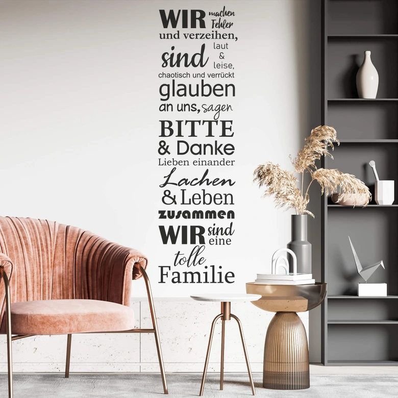 Wandtattoo Wir sind eine tolle Familie 