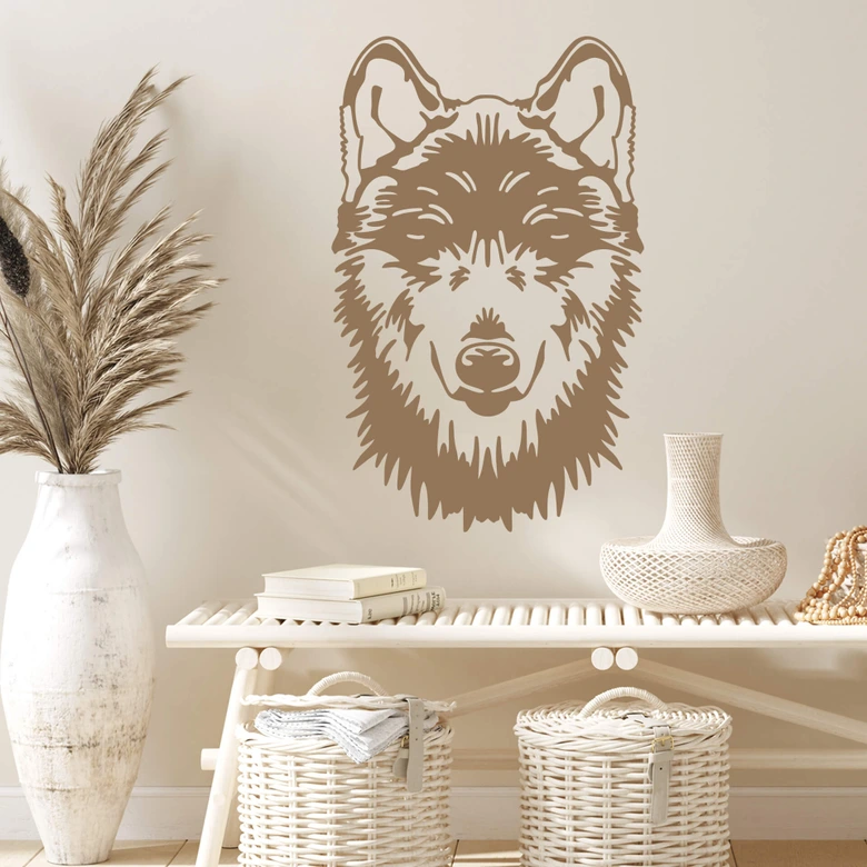 Wandtattoo Wolfskopf 