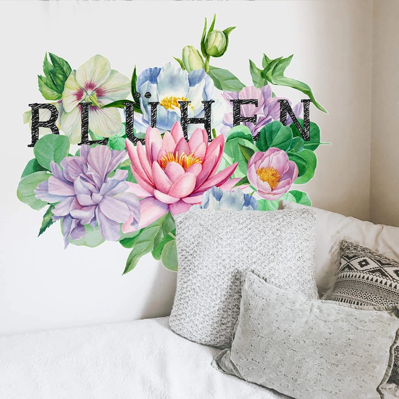 Wandtattoo XXL Blumen Blühen 