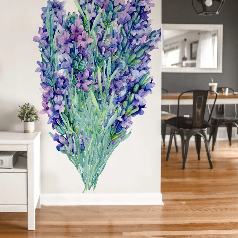 Muursticker XXL Bloem - Bosje Lavendel 