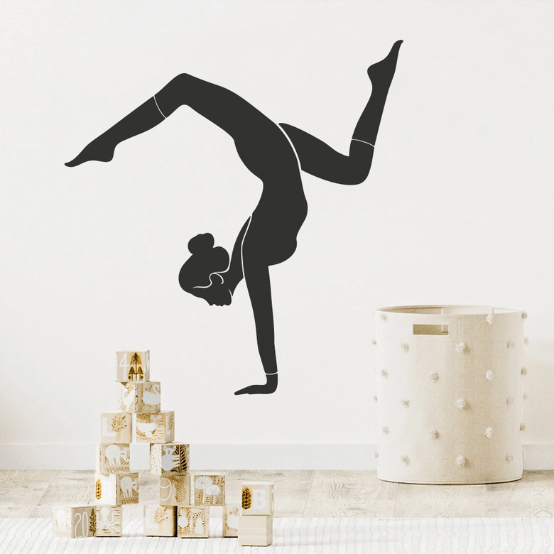 Wandtattoo Yoga Handstand Silhouette einfarbig 
