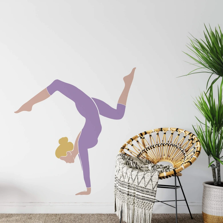 Wandtattoo Yoga Handstand 
