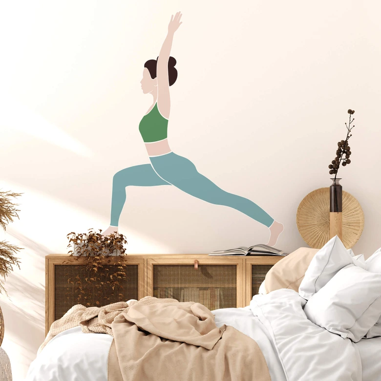 Wandtattoo Yoga - Krieger 
