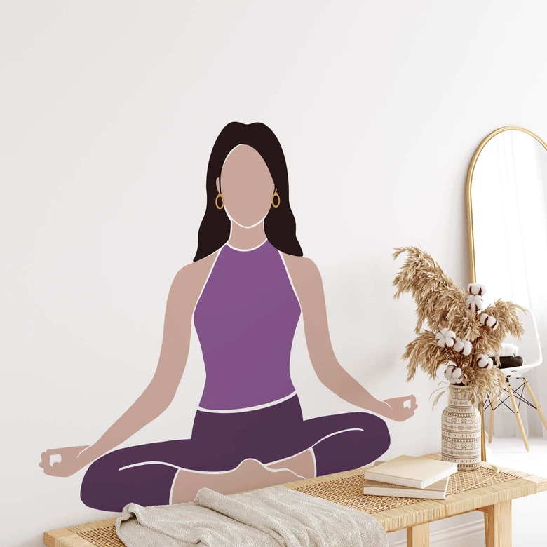 Wandtattoo Yoga - Sitzhaltung der Weisen 