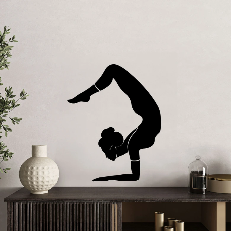 Wandtattoo Yoga Skorpion Silhouette einfarbig 