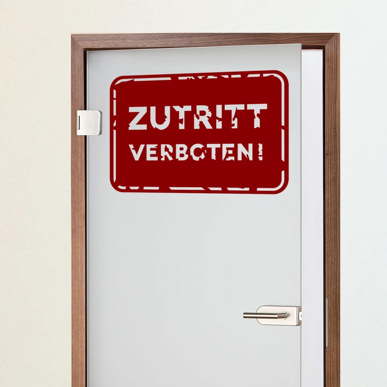 Wandtattoo Zutritt verboten! 01 