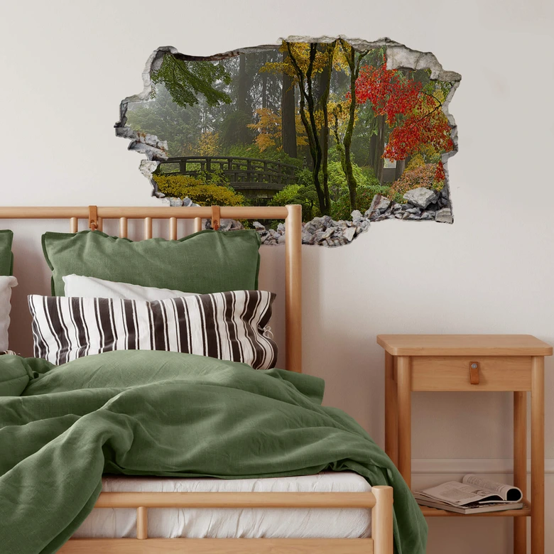 3D Muursticker Japanse Tuin 