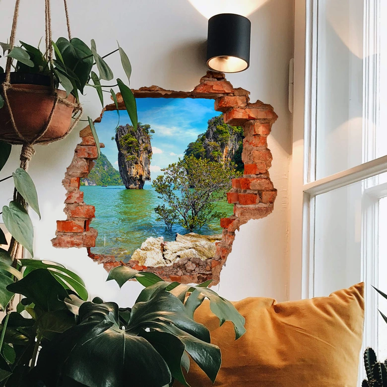 Sticker mural 3D Ile de Khao Ta-Pu 