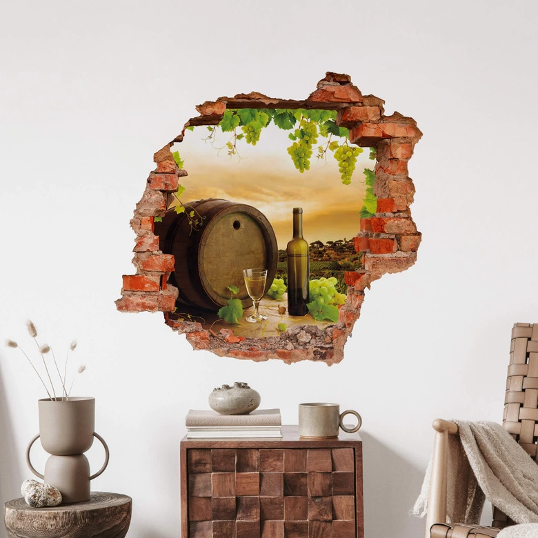 3D Muursticker Wijngaard 