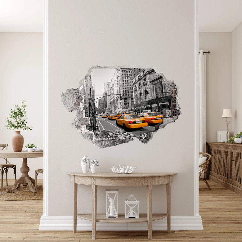 3D Wandtattoo Cabs in Manhattan 