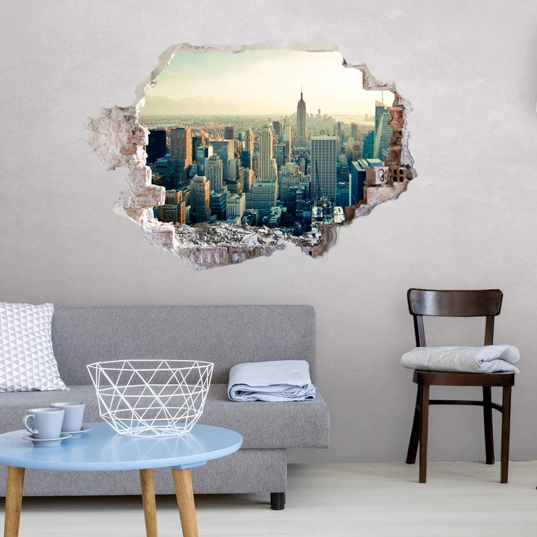 Sticker mural 3D Skyline de New York City 