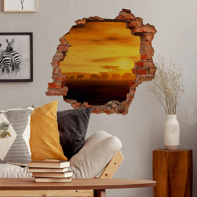 Sticker mural 3D La migration 