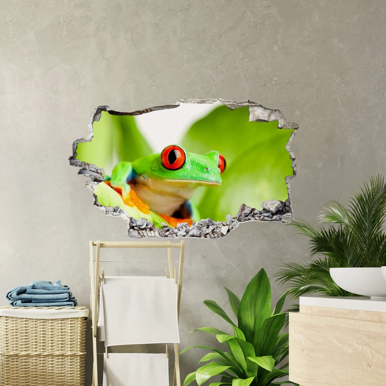 Sticker mural 3D Grenouille 