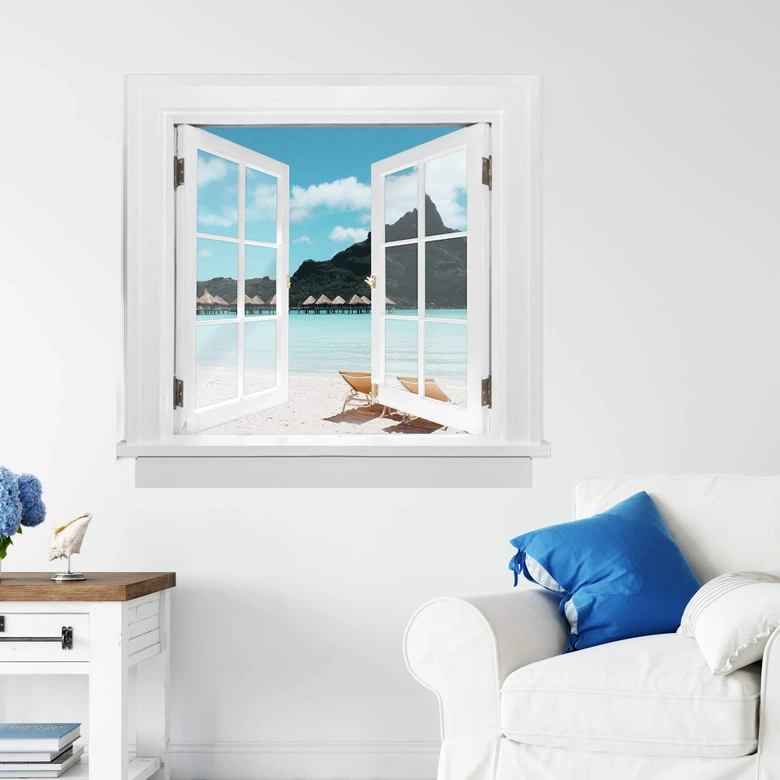 3D Wallsticker vinduesplads - På Maldiverne 