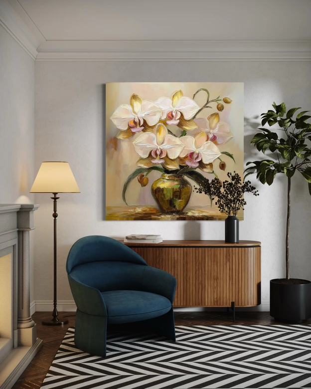 Leinwandbild Blumenstrauß in einer Vase 