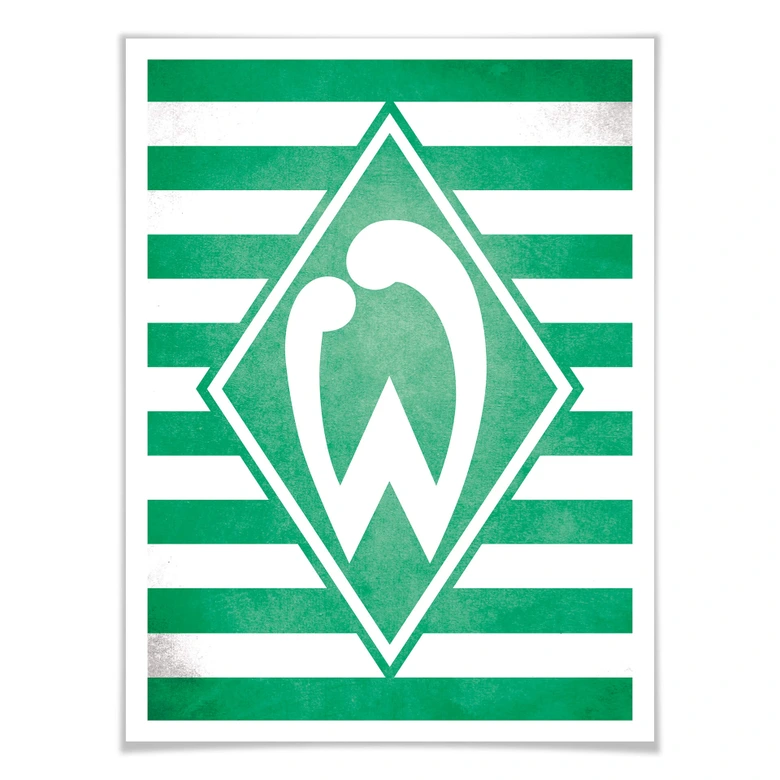 Poster Werder Bremen Logo Streifen 