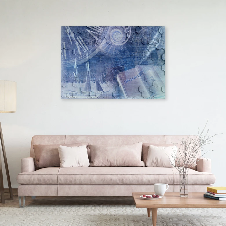 Leinwandbild, Abstrakt  Blau 3D 