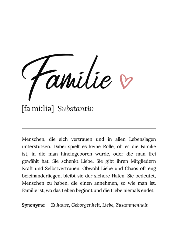 Personalisiertes Poster Definition - Familie 