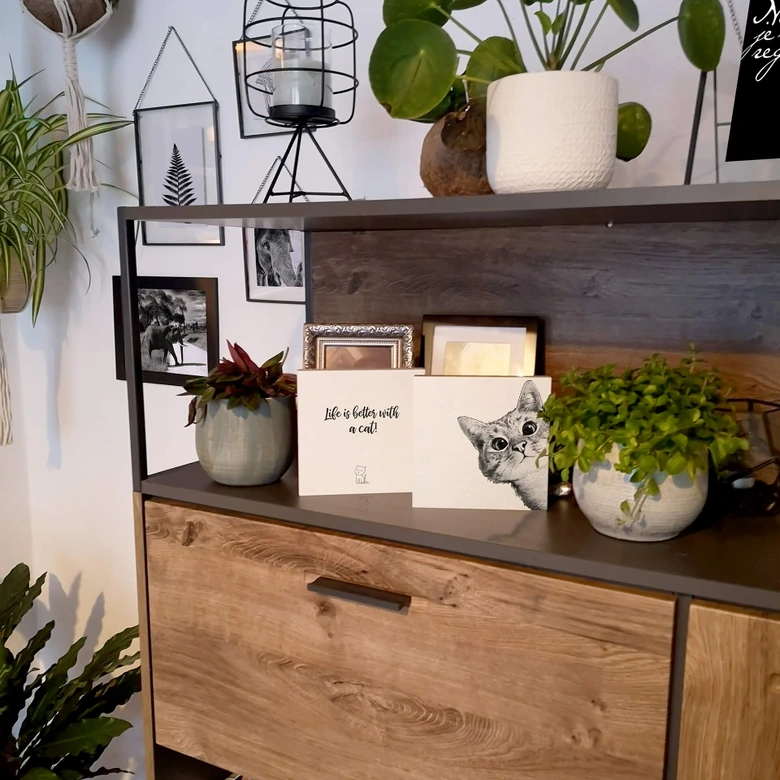 Houten Decoratieblok Graves - Sneaky Cat 