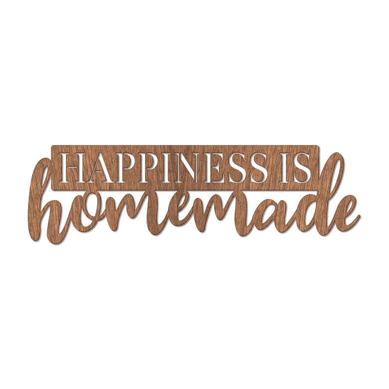 Holzbuchstaben Mahagoni Happiness is homemade 