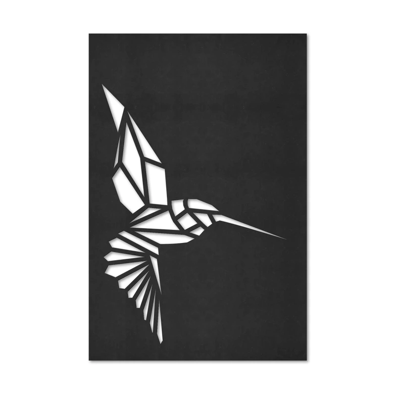 MDF Decoratie Origami Kolibrie 